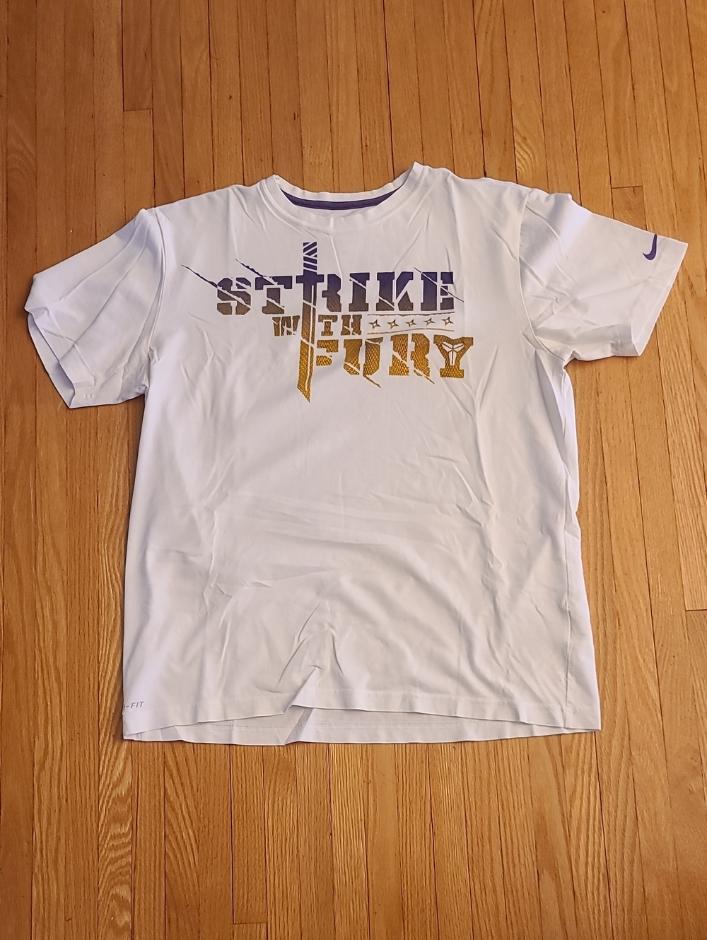2 for $25 - Nike Men's XL White "Strike with the Fury" Dri-Fit Short Sleeve Tee